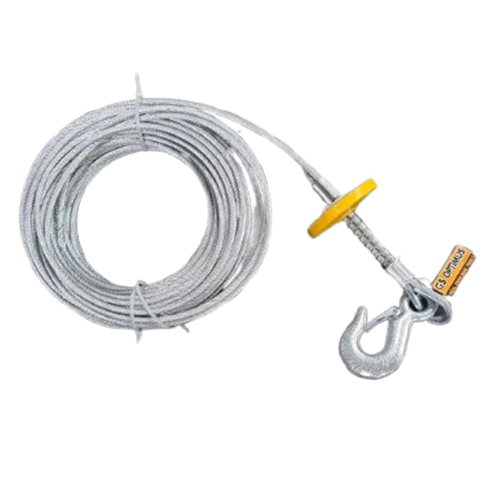 FUNE METALLICA ZINCATO CAVO VERRICELLO ARGANO GANCIO TRAINARE RIMORCHIO 30MT 6MM