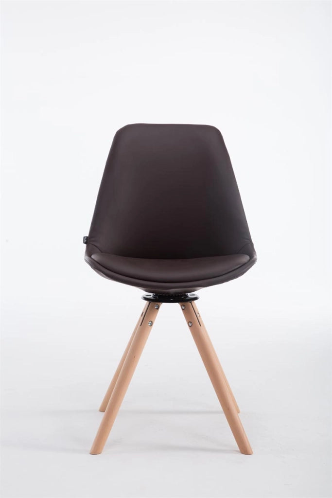 Sedia Calais in similpelle girevole natura,marrone