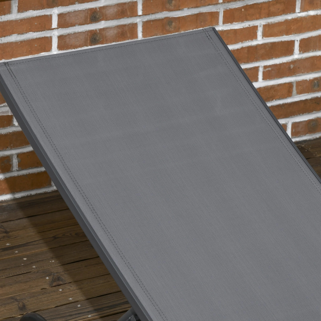 Lettino da sole pieghevole in alluminio con textilene ¨C zephmum ¨C 2 pezzi grigio scuro