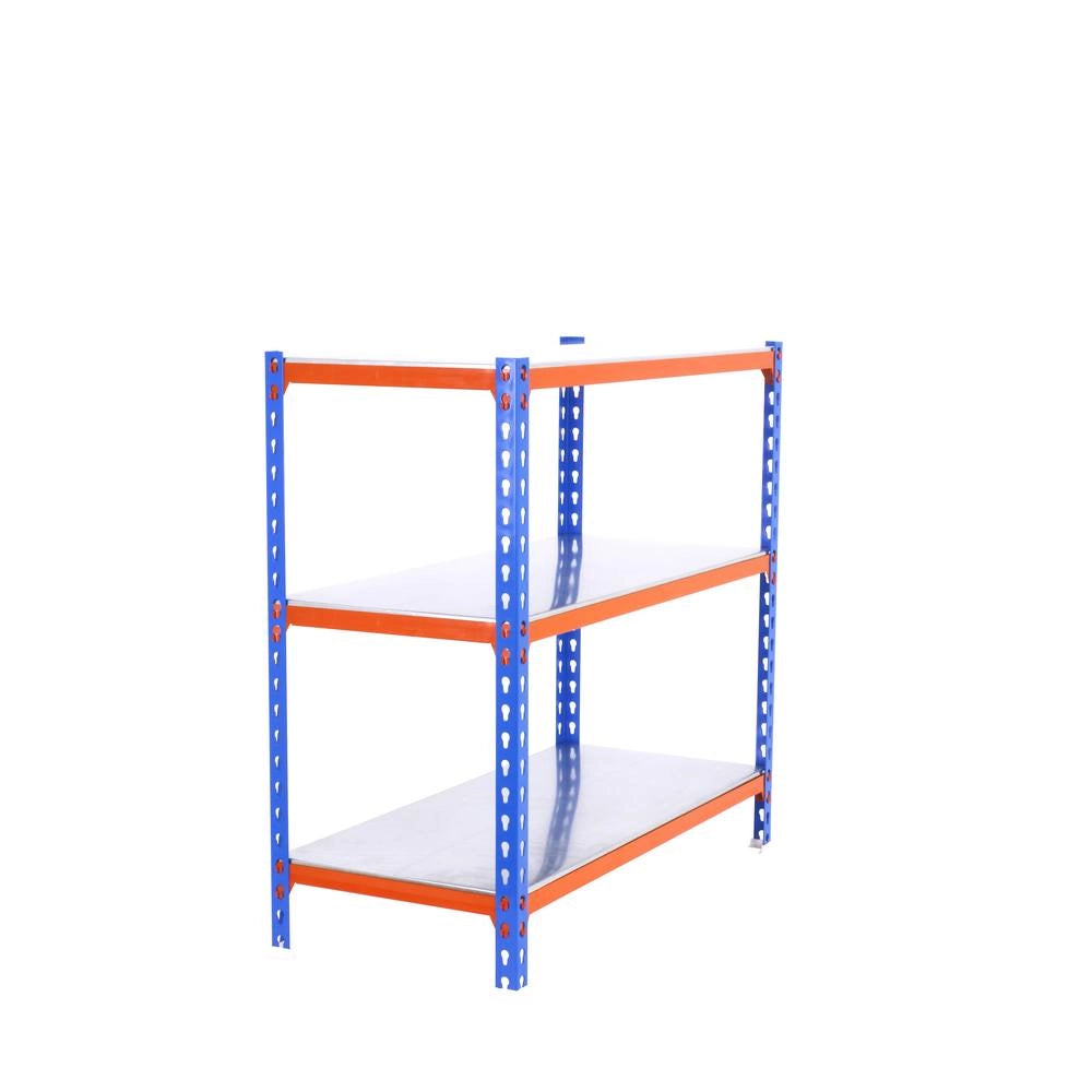 Scaffale in metallo Simon Rack senza viti colore blu/arancio/galvanizzato 3 ripiani 900x1100x500 mm Made in Spain