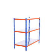 Scaffale in metallo Simon Rack senza viti colore blu/arancio/galvanizzato 3 ripiani 900x1100x500 mm Made in Spain