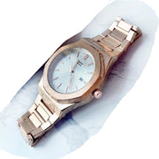 Trade Shop - Orologio Da Polso Zcc Uomo Quarzo Analogico Data Elegante Rose Gold Fondo Bianco -