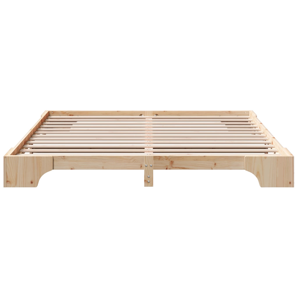 Struttura Letto Naturale Legno Massello di Pino 200 x 200 cm
