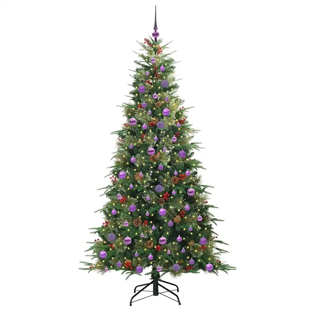 Albero di Natale | Decorazioni natalizie Artificiale con Rami Pieghevoli Verde 210 cm