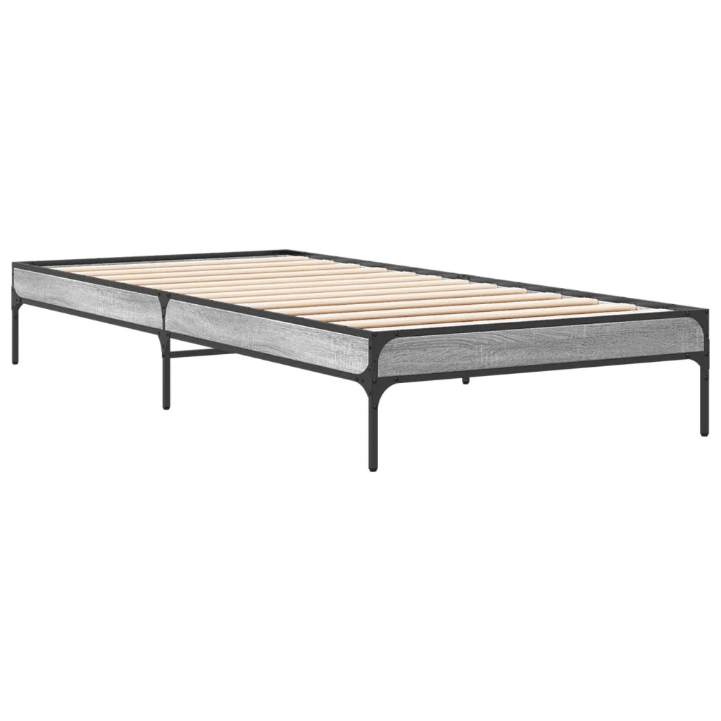Giroletto-Struttura Letto Grigio Sonoma 75x190cm in Legno Multistrato e Metallo 575514
