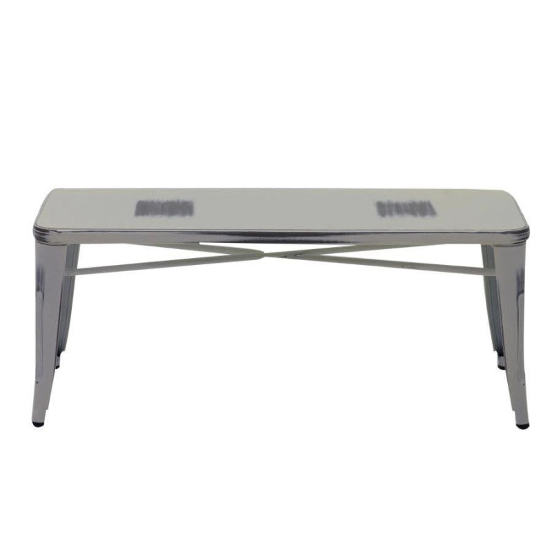 Panchina ferro bristol bianco antico cm 103x38h45