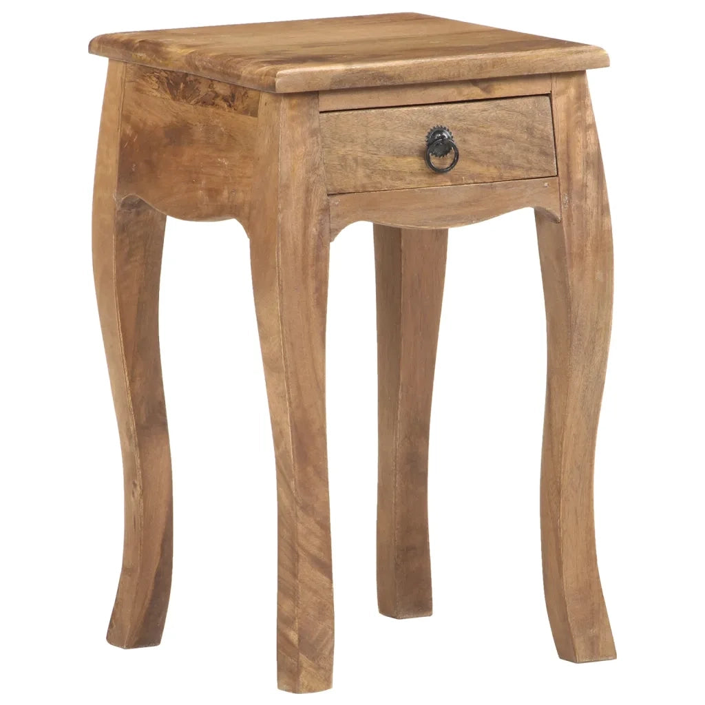 Comodino 28x28x46 cm in Legno Massello di Mango