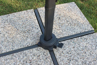 Ombrellone da Giardino Newton Decentrato 3x3 m in Alluminio Nero Telo Grigio