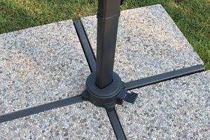 Ombrellone da Giardino Newton Decentrato 3x3 m in Alluminio Nero Telo Grigio