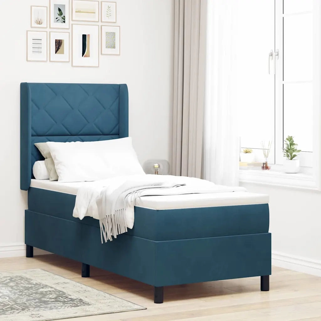 Letto a molle con strisce LED Blu 80 x 200 cm Velluto 3343896