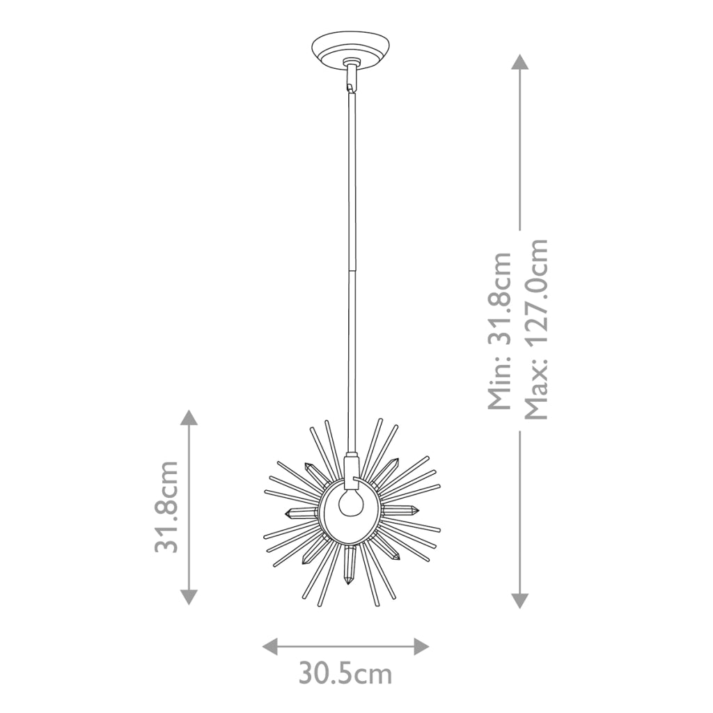 Lampada sospesa Sun King foglia oro cristallo K9 Ø30,5 E27