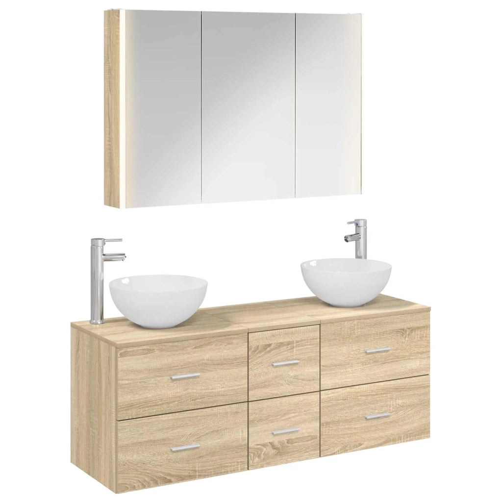 Set di mobili per il bagno 4 pcs Rovere Sonoma 3406745