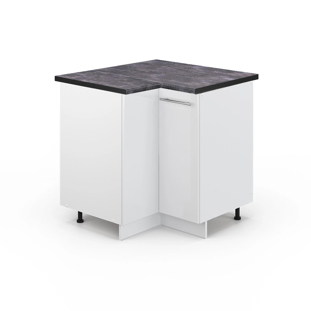 Mobile ad angolo cucina Fame-Line Bianco lucido/Bianco 80.5 cm, PL Antracite Vicco