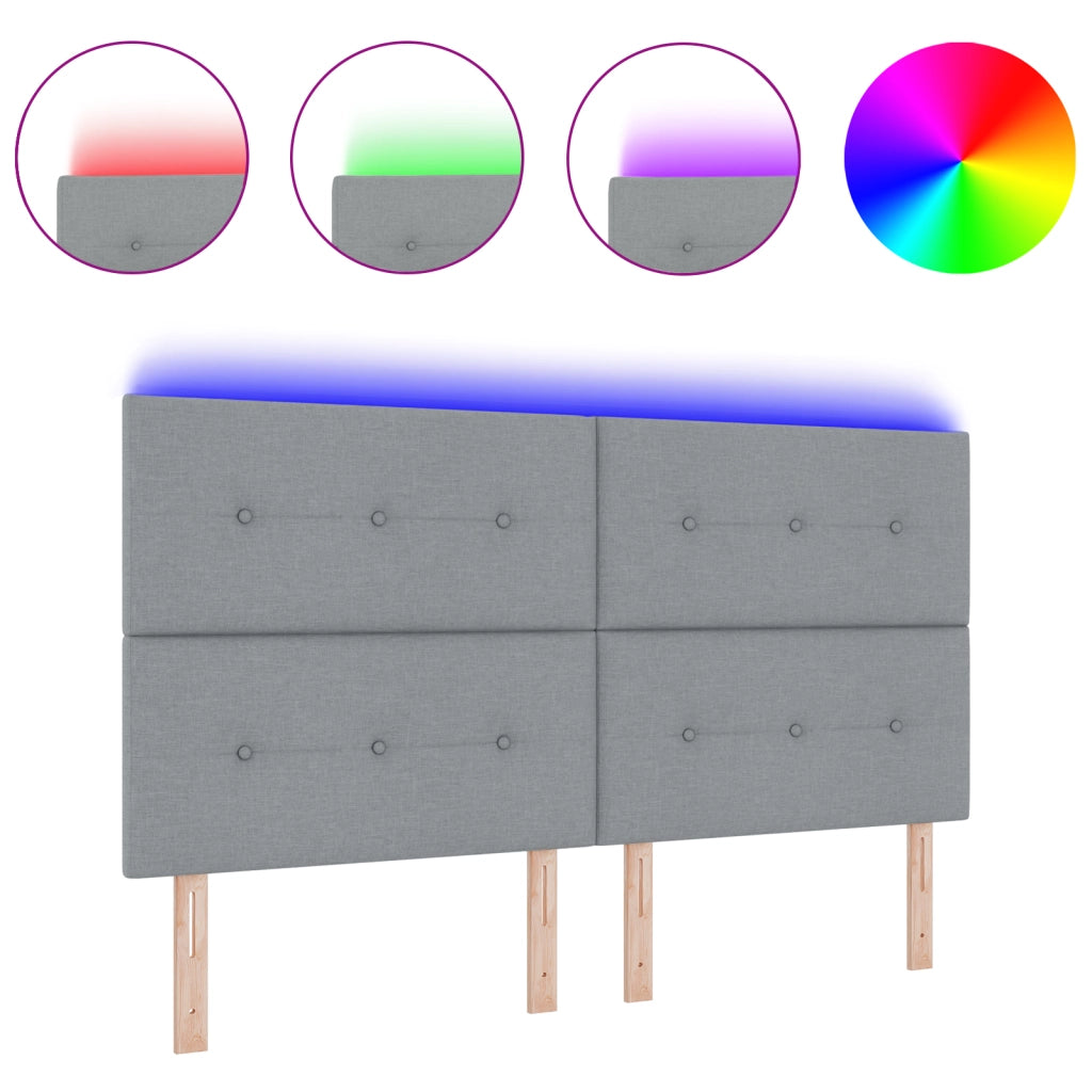 Luci da Testata LED Grigio 90 cm Tessuto
