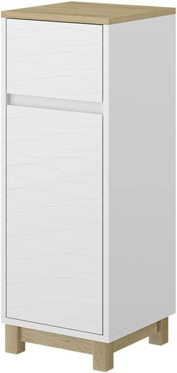 Mobile midi Livia, Bianco, 30 x 80 cm con cassetto
