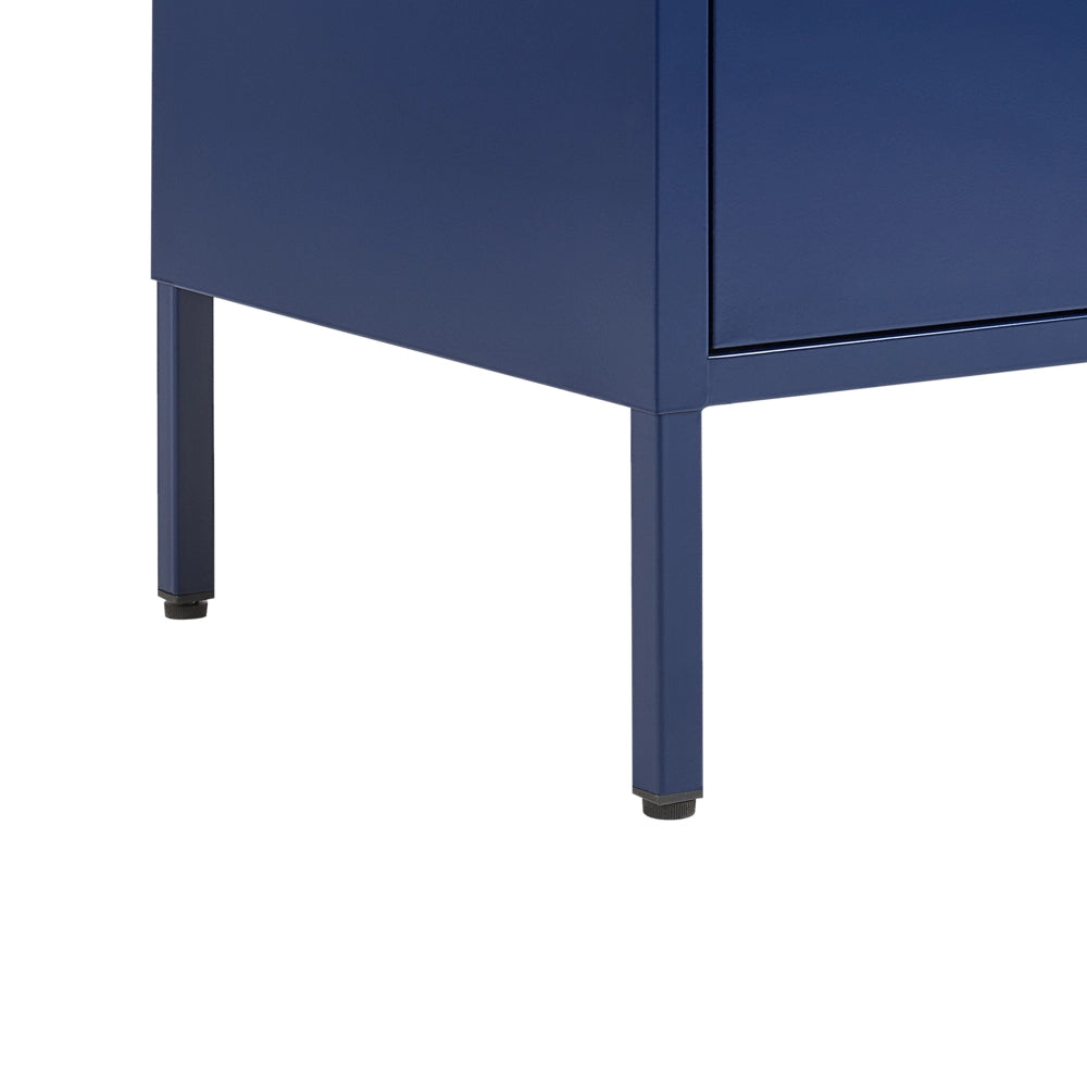 Credenza a 2 ante in acciaio blu navy Mobili per ufficio a casa Ripiani per gambe Design industriale