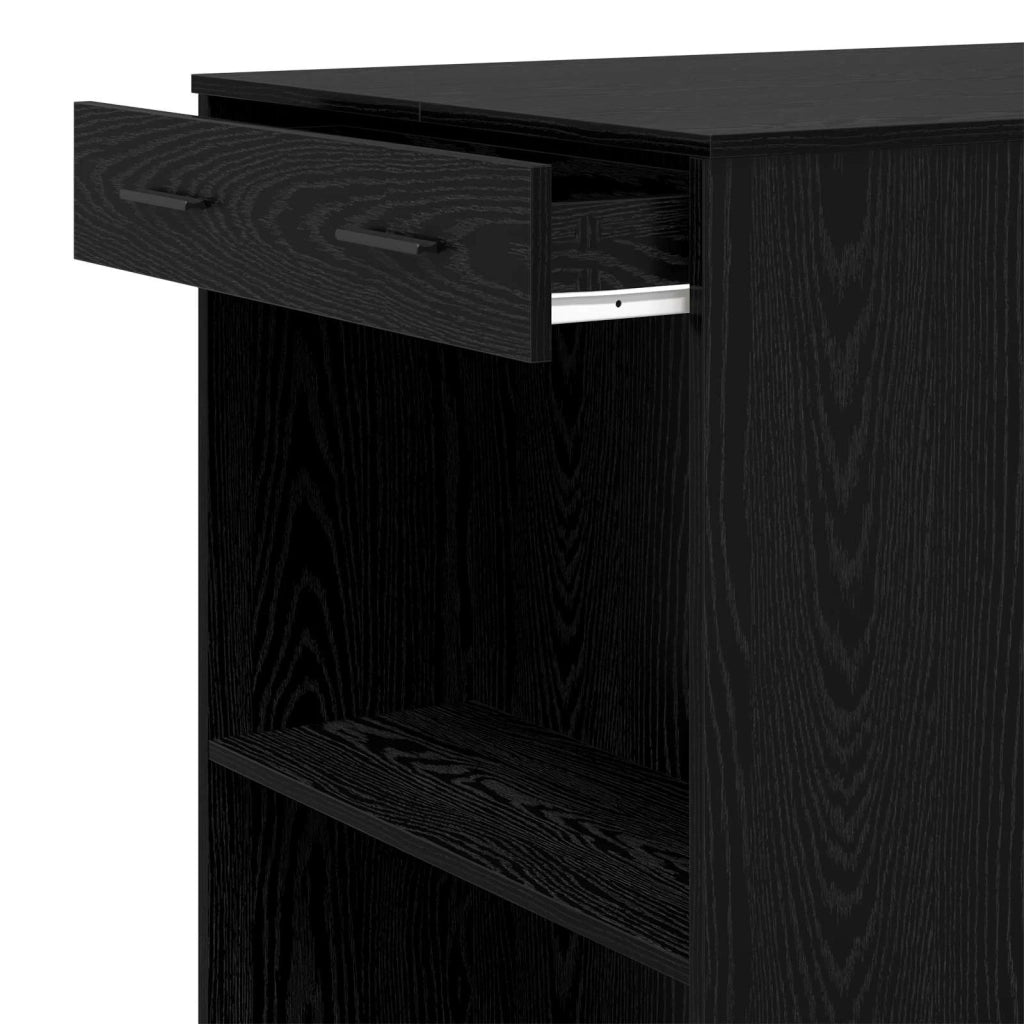 Tavolo da bar Rovere Nero 102 x 70 x 103,5 cm Legno multistrato