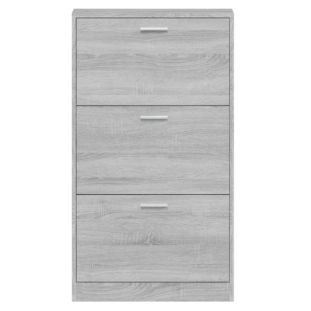 Scarpiera mobiletto portascarpe mobile per ingresso/corridoio/soggiorno legno Sonoma 59 x 17 x 108 cm grigio 02_0022070