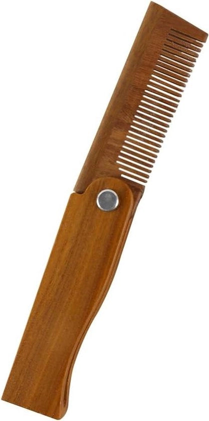 Kam per capelli per uomo in legno di sandalo verde, opzionabile, per la cura della barba e del naso