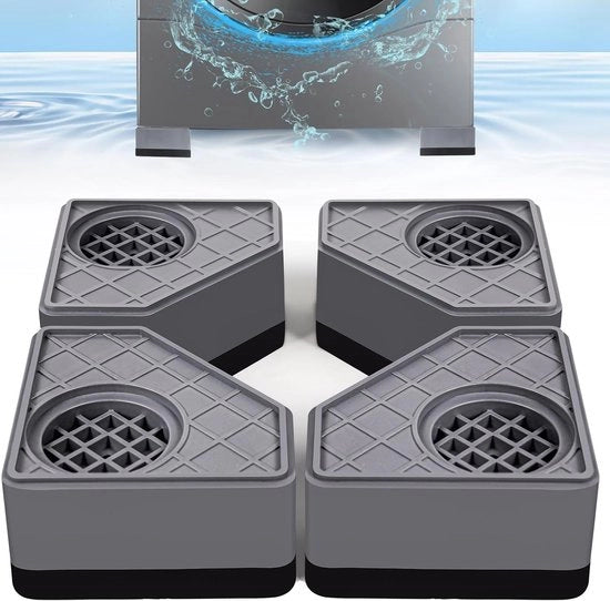 Pads anti-vibrazione 4 pezzi per lavatrici per prevenire movimenti della lavatrice e del asciugatore, per prevenire trasferimento di vibrazioni e rumore, stabilizzatori anti-vibrazione per piedini (aumento di 4,5 cm)