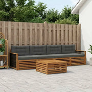 Set di divani da esterno con cuscino 5 pcs Naturale e Antracite