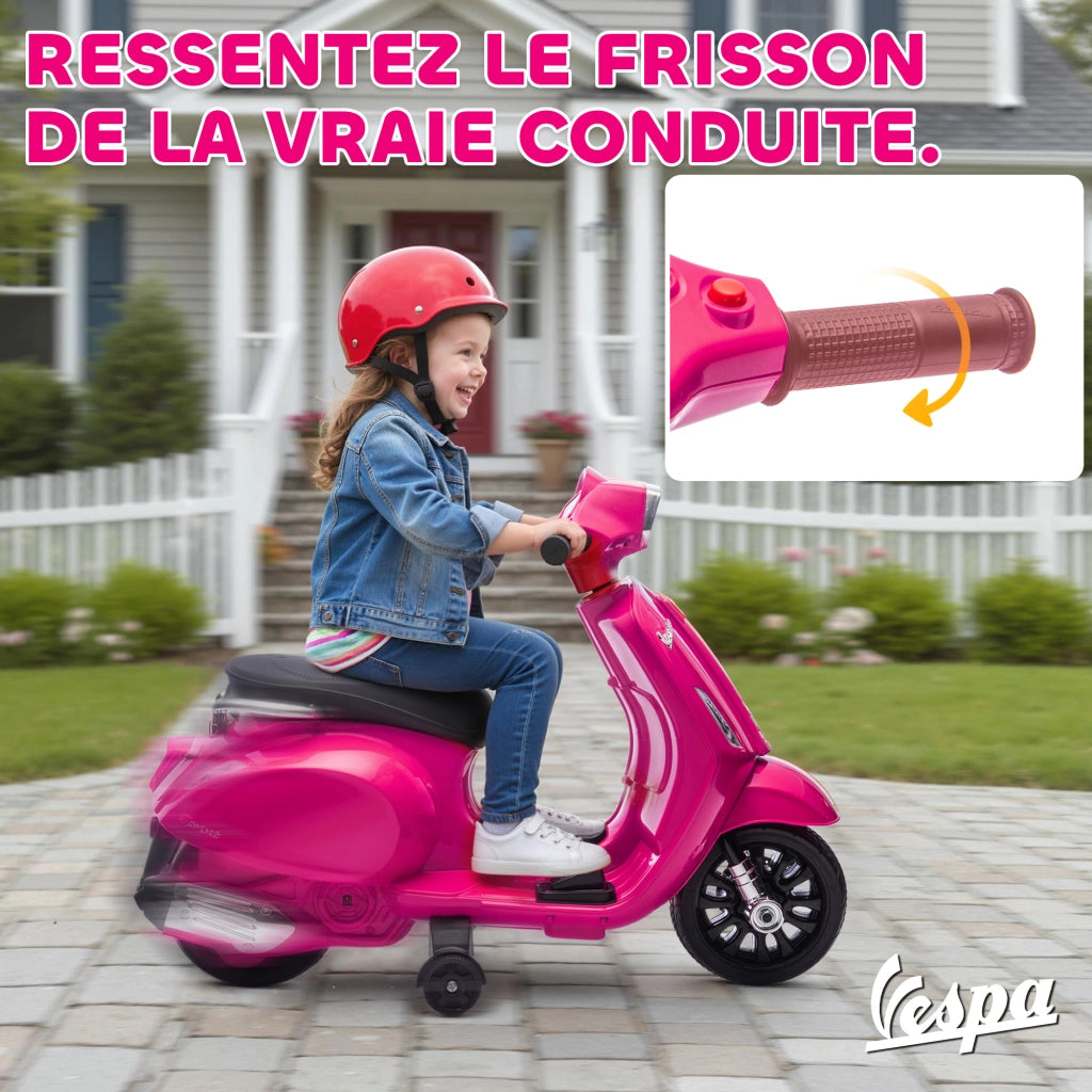 Auto Elettrica Bambini con Ruote di Apprendimento ¨C Zephmum ¨C Rosa 71x37x52 cm