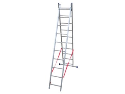 SCALA IN ALLUMINIO DOPPIA TELESCOPICA FACAL 2 RAMPE X 8 GRADINI ALLUNG. MT. 3,70