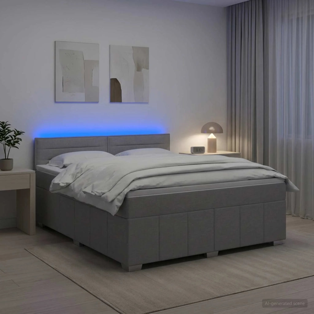 Letto box spring con materasso Grigio Chiaro 140 x 190 cm 3452663