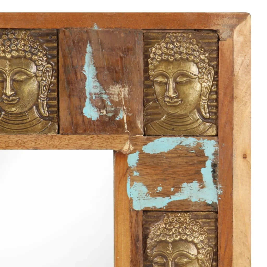 Specchio Decorato con Buddha 110x50 cm in Massello di Recupero 321816