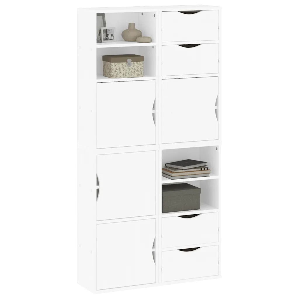Armadietti Laterali 4 pz ODDA Bianco 40x24x79 cm Legno di Pino 3365349