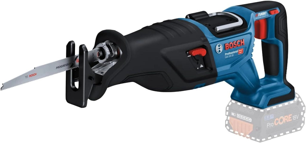 Bosch Professional BITURBO Sega universale a batteria GSA 18V-28 (incl. 2 batterie PROCORE da 5.5 Ah, caricabatteria GAL 1880, in L-BOXX)
