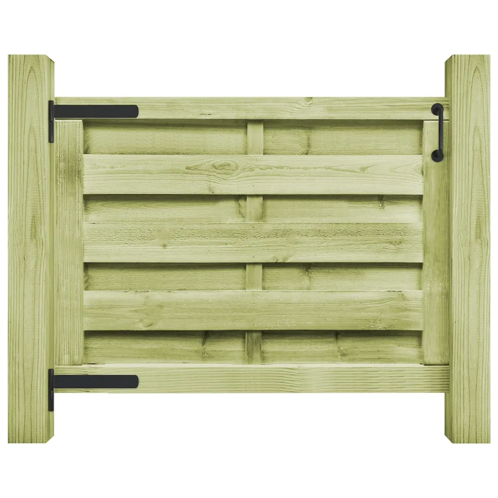 Cancello da Giardino in Legno di Pino Impregnato 100x75cm Verde 45314