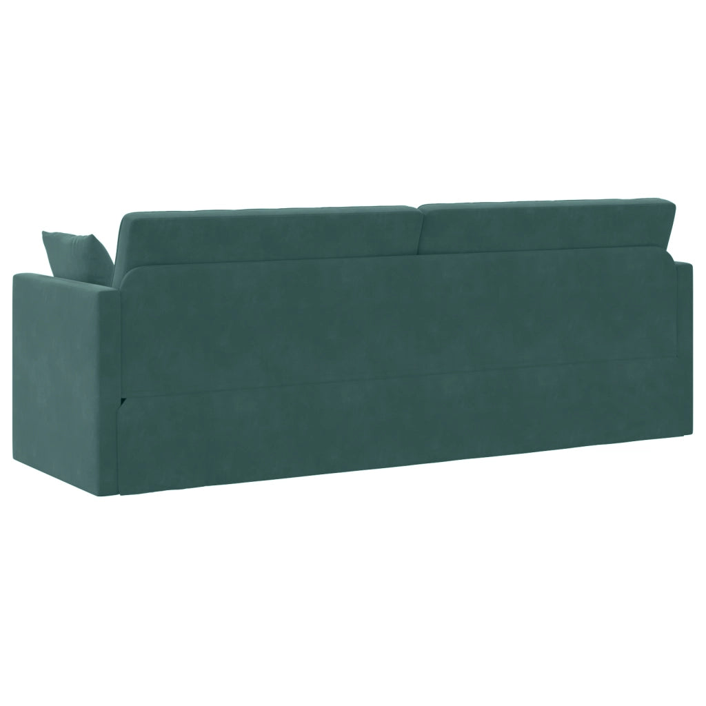Divano Letto a Pavimento 2-in-1 Verde Scuro 213x144x60 cm Velvet