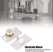 Set di Rotelle per Porta in Legno - 2 Pezzi - 7,5x3,8x1,5cm - Acciaio Inossidabile