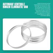 Raccordi Automaici 4 pezzi - Lega di alluminio - Diametro interno 72,6 mm / 74,1 mm - Buona forma di accoppiamento - Eliminazione delle oscillazioni di sterzo - Realizzati con precisione - Raccordi autoadattanti