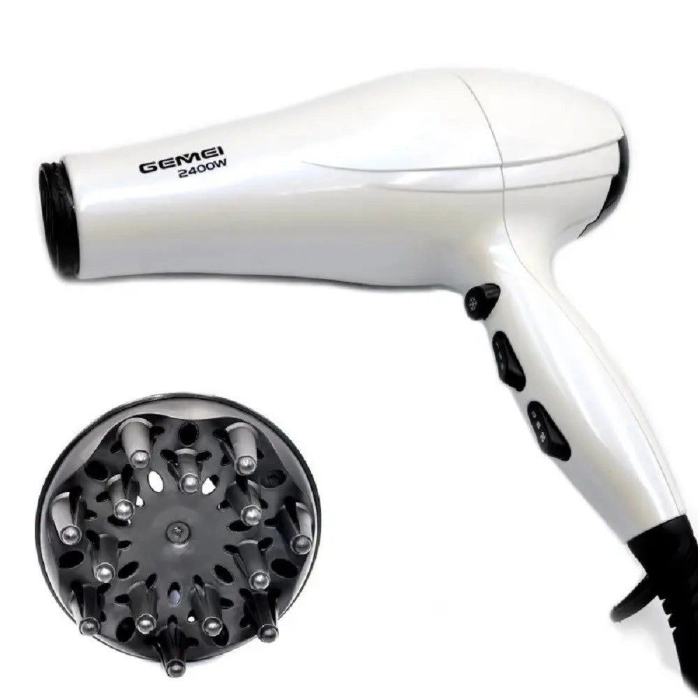 Trade Shop - Asciugacapelli Professionale Phon 2400 Watt Styling Capelli Diffussore Gm-105 -
