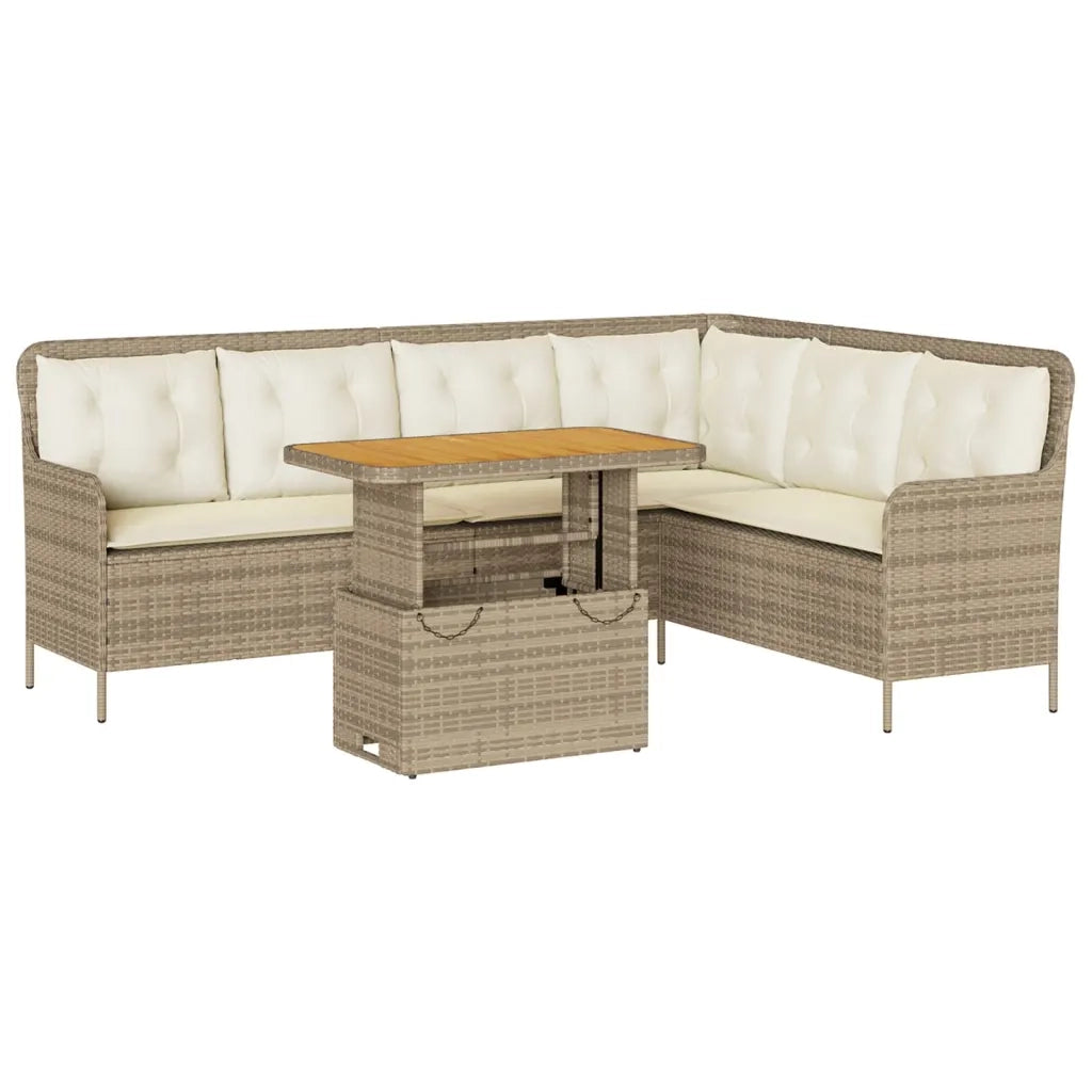 Set Divani da Giardino 2 pz con Cuscini Beige in Polyrattan 3262090