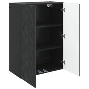 Armadietto a Muro | Mobiletto a muro Nero 66 x 34,5 x 90 cm Legno ingegnerizzato
