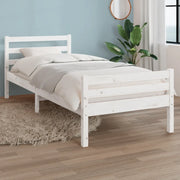 Giroletto-Struttura Letto Bianco in Legno Massello 100x200 cm 331298