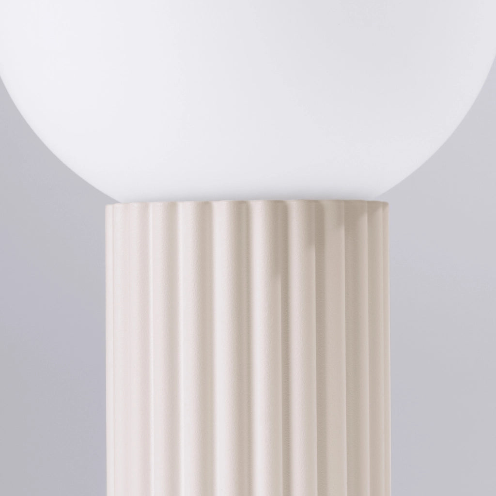 Lampada da tavolo SFERA Pure Lume beige rigata G9 vetro