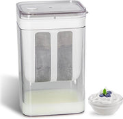 Sfregiatore di yogurt 1100 ml - Sfregiatore a immersione con coperchio - Sfregiatore riciclabile per la filtrazione del succo melata mesh - Uso domestico.