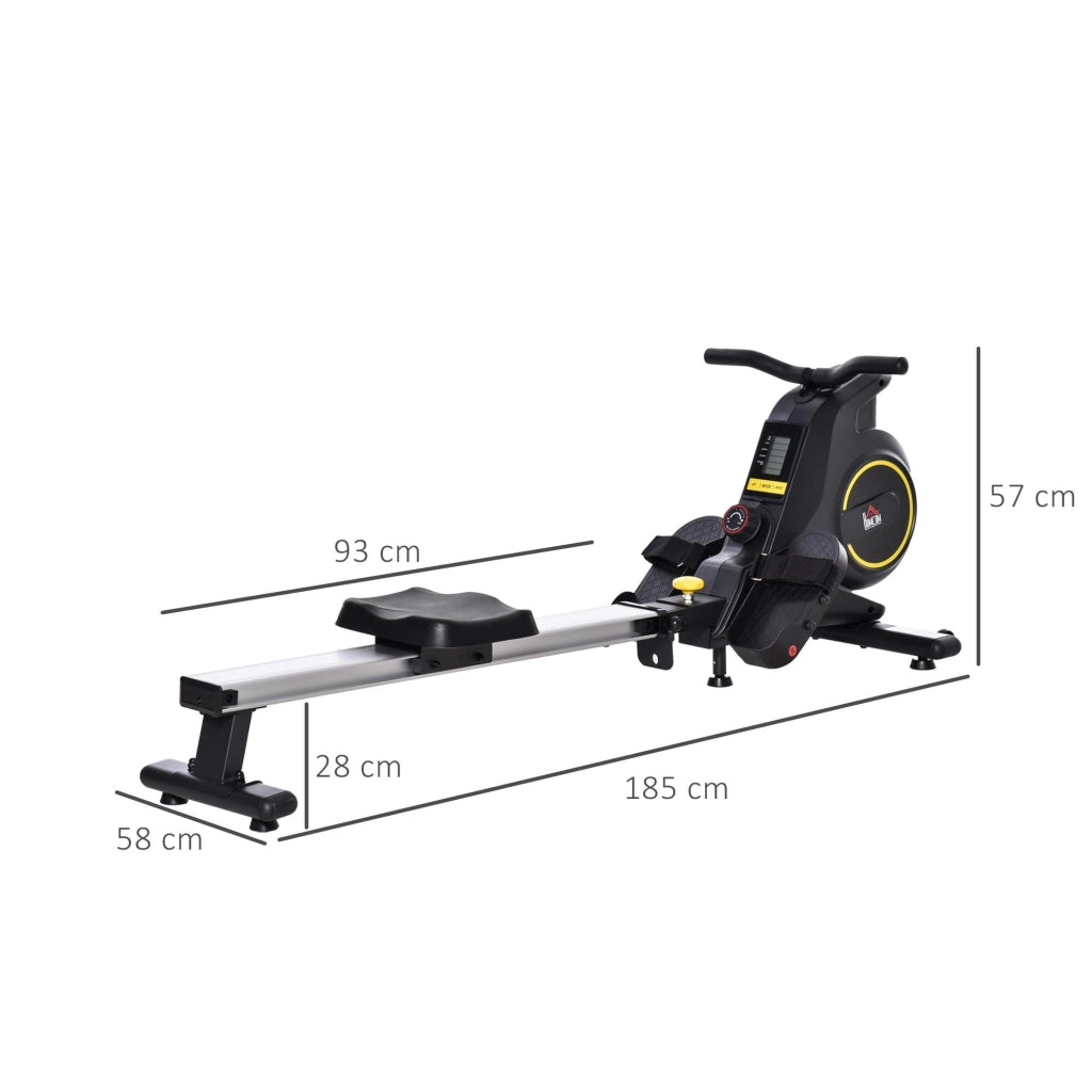 Vogatore Magnetico Pieghevole con Volano 8 Livelli e Monitor LCD Nero
