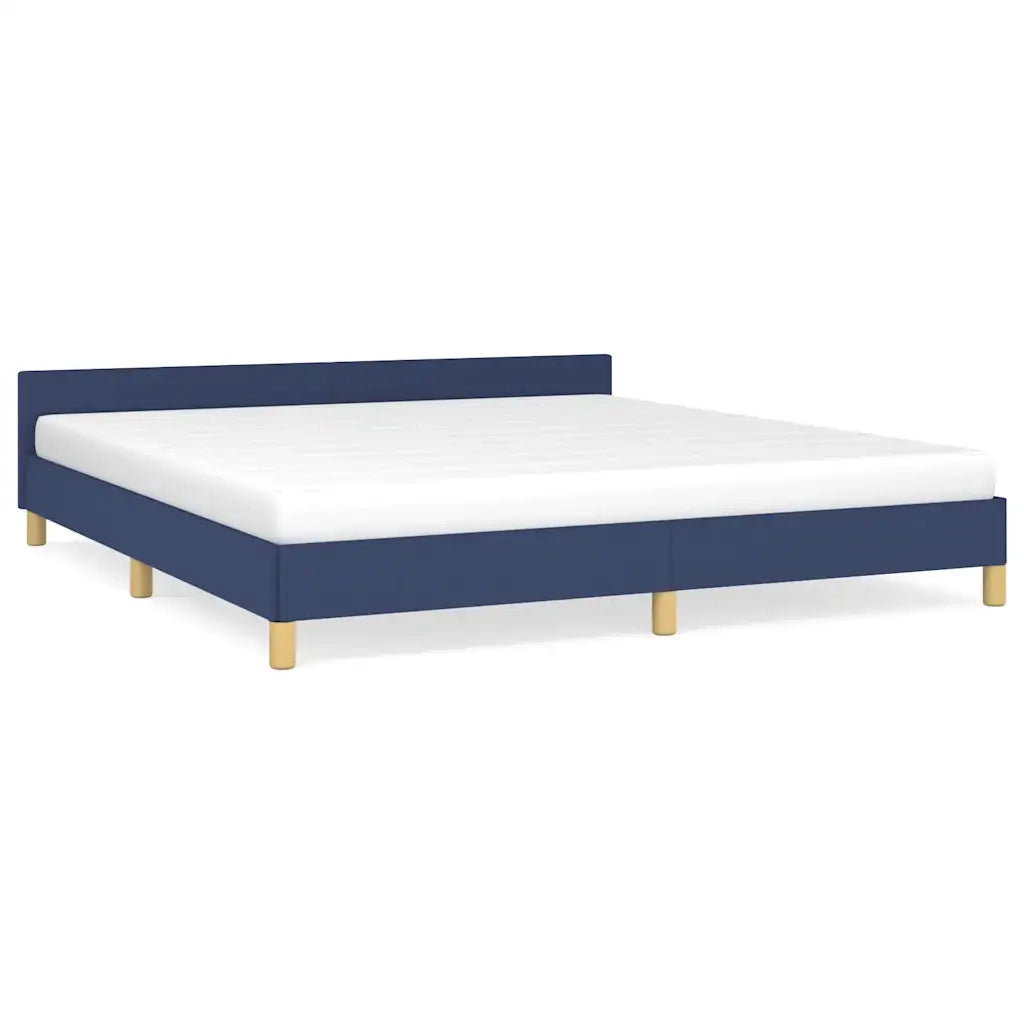 Giroletto con Testiera senza Materasso Blu 180x200 cm Tessuto