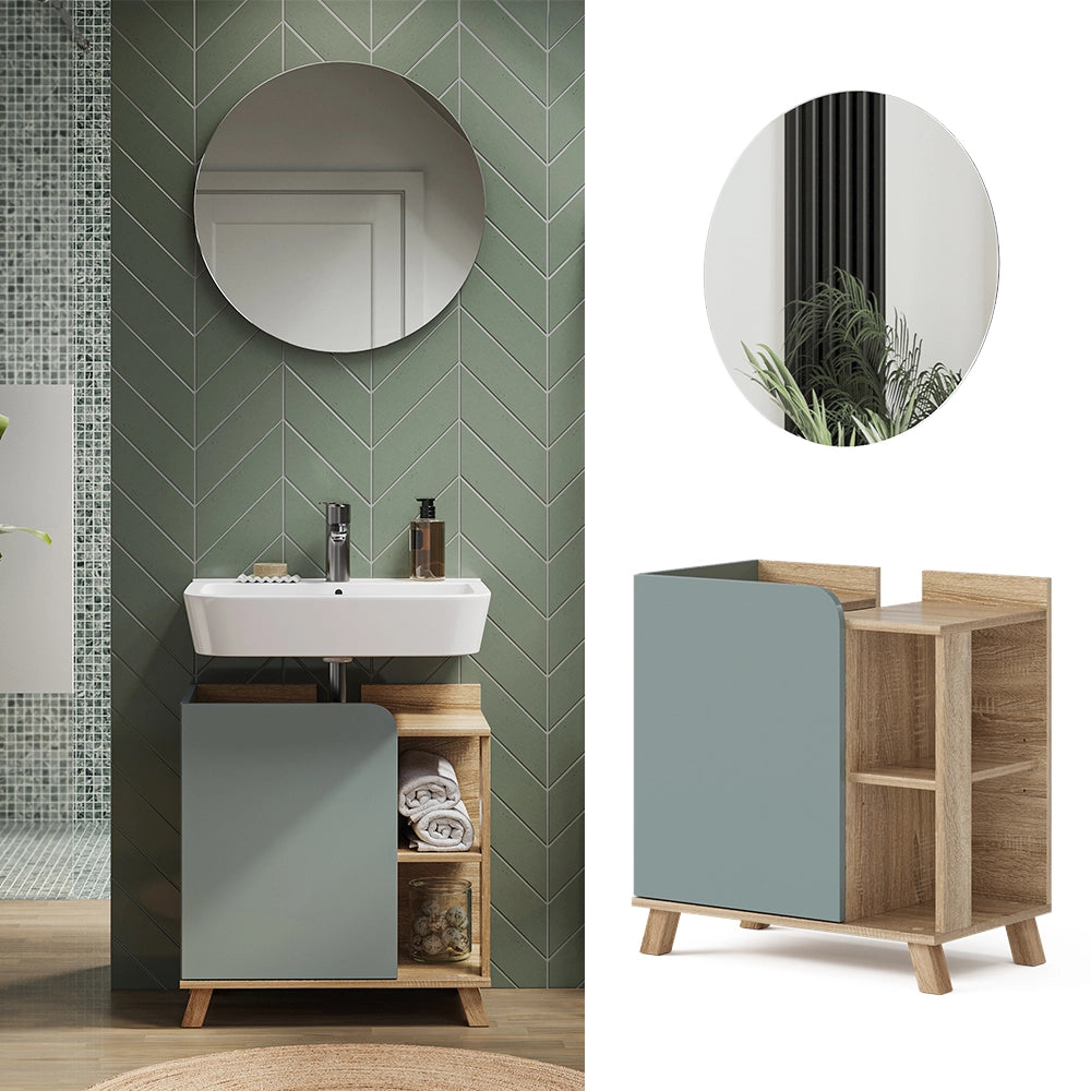 Vicco Set di mobili da bagno Grigio-blu 2 parti