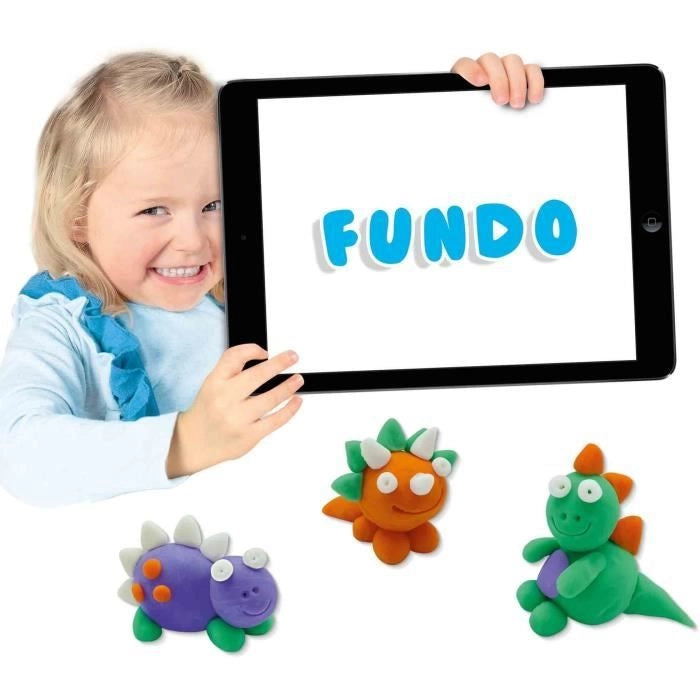Pasta da modellare FunDo - Dinosauri (3x90gr-1x40gr) - SES CREATIVE - Interattivo per bambini piccoli.