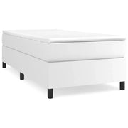 Letto singolo | Letto per adulti | Giroletto a Molle con Materasso Bianco 90x200 cm in Similpelle