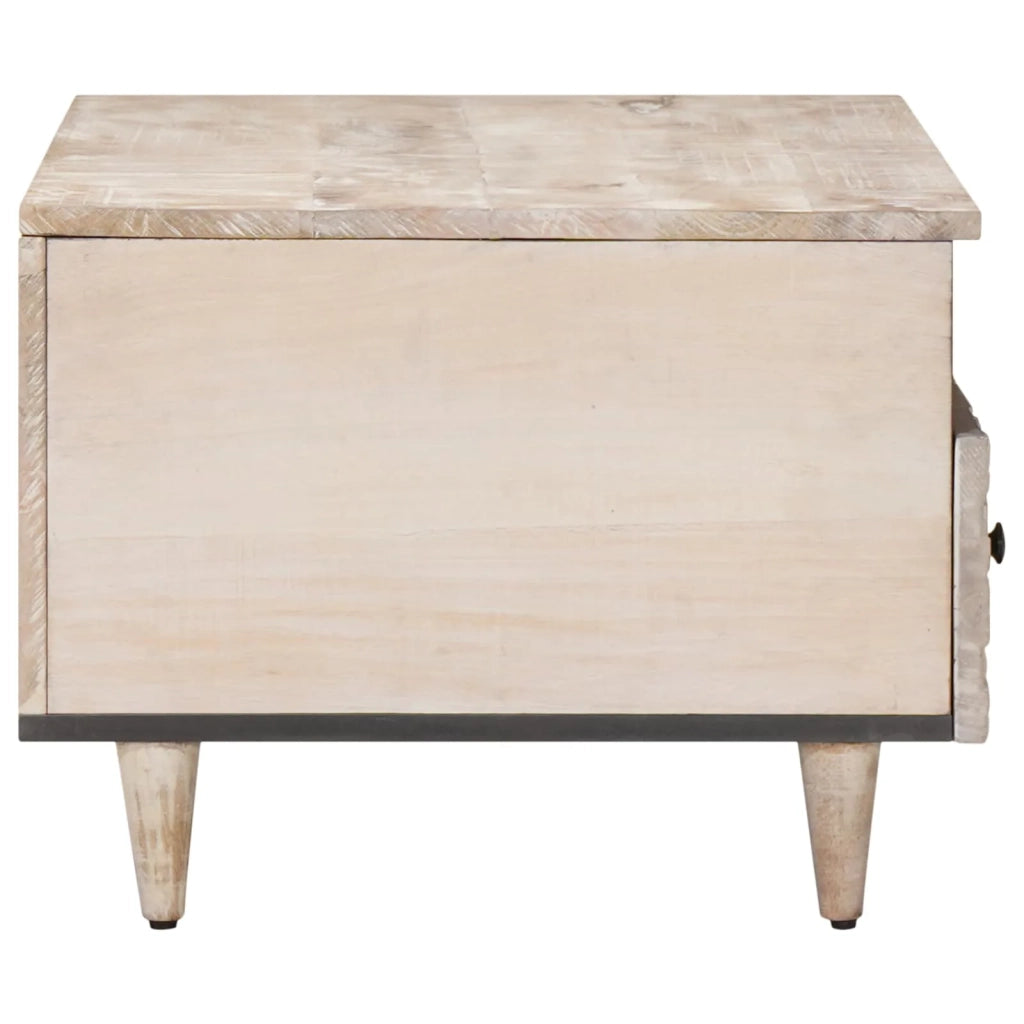 Tavolino da salotto con cassetto Bianco 80 x 54 x 40 cm