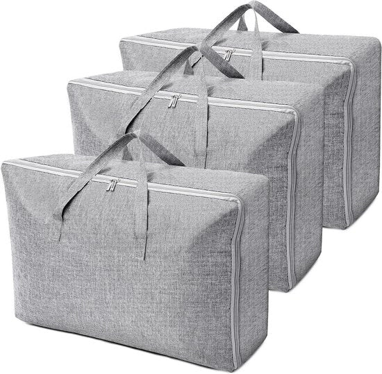 Set di 3 contenitori per sotto il letto - 105 l + 84 l + 70 l - cassetti ripiegabili - impermeabili - con maniglia - borse di trasporto durature