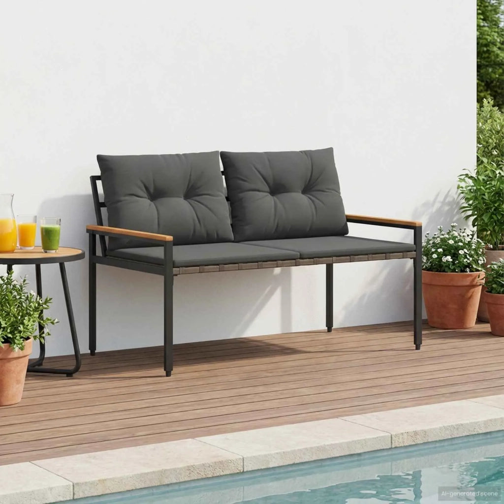 Panchina da esterno 2 -Seater 116 x 67,5 x 72 cm polyrattan 42025366