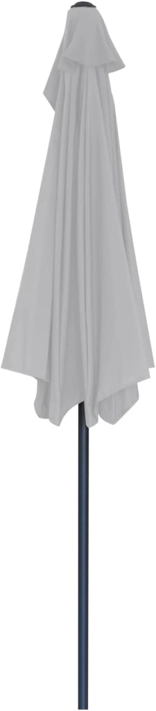 Ombrellone da Giardino Ø270x230A cm Half in Metallo e Poliestere Grigio